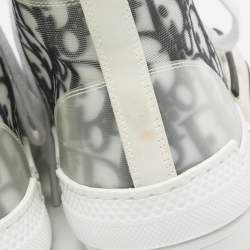 Pre Owned Dior Gry/White PVC and Nylon B23 High Top Sneakers Size 38