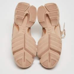 Dior Beige Neoprene and Leather D-Connect Sneakers Size 38