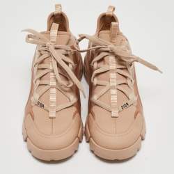 Dior Beige Neoprene and Leather D-Connect Sneakers Size 38