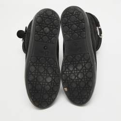 Dior Black Cannage Suede Fur Lined Snow Boots Size 37