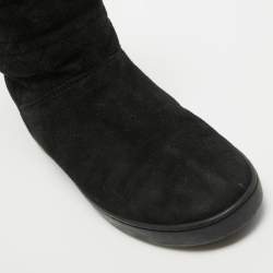 Dior Black Cannage Suede Fur Lined Snow Boots Size 37
