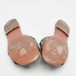 Pre Owned Dior Black Leather 30 Montaigne Flat Slides Size 38