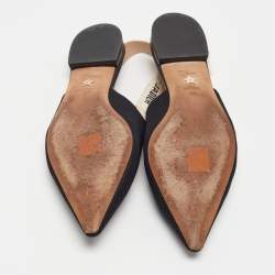 Dior Black Canvas J'Adior Slingback Flat Sandals Size 40