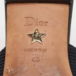 Dior Black Canvas J'Adior Slingback Flat Sandals Size 40