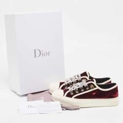 Dior Burgundy Velvet Walk'n'Dior Sneakers Size 38