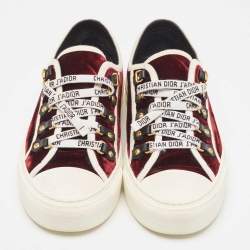 Dior Burgundy Velvet Walk'n'Dior Sneakers Size 38
