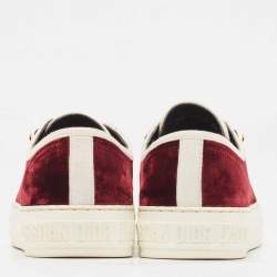 Dior Burgundy Velvet Walk'n'Dior Sneakers Size 38