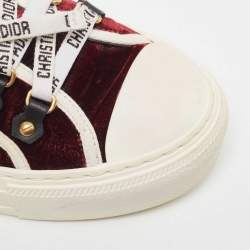Dior Burgundy Velvet Walk'n'Dior Sneakers Size 38