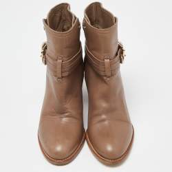 Dior Beige Leather Ankle Boots Size 36.5