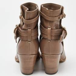 Dior Beige Leather Ankle Boots Size 36.5