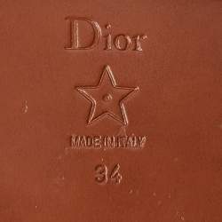 Pre Owned Dior Black Perforated Leather Teddy D Buckles Flat Sandals Size 34