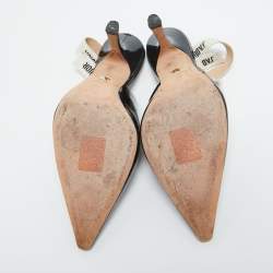 مملوكة مسبقًا Dior Black Patent Leather J'adior Slingback Pumps Size 38