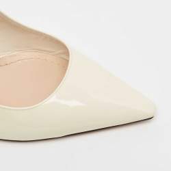 Pre Owned Dior Cream Patent Leather J'adior Slingback Pumps Size 39