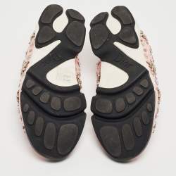 Pre Owned Dior Pink Embellished Mesh Fusion Sneakers Size 36