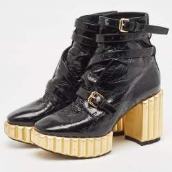 Pre Owned Dior Black Leather Mission Ankle Boots Size 37