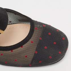 Pre Owned Dior Black Mesh And Suede Trim Baby-D Mary Jane Pumps Size 37