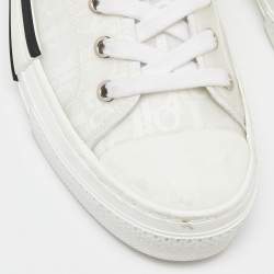 Pre Owned Dior White Oblique Mesh and Rubber B23 Low Top Sneakers Size 39