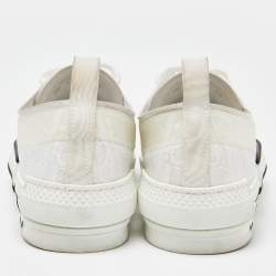 Pre Owned Dior White Oblique Mesh and Rubber B23 Low Top Sneakers Size 39