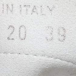 Pre Owned Dior White Oblique Mesh and Rubber B23 Low Top Sneakers Size 39