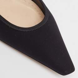 Pre Owned Dior Black Neoprene Lucite Etoile Wedge Pumps Size 37.5