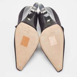 Pre Owned Dior Black Neoprene Lucite Etoile Wedge Pumps Size 37.5
