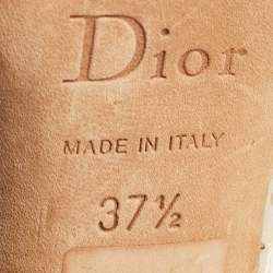 Dior Gold Leather Rose Chain Ankle Strap Platform Sandals Size 37.5