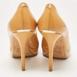 Pre Owned Dior Mustard Patent Leather Miss Dior Pumps Size 41