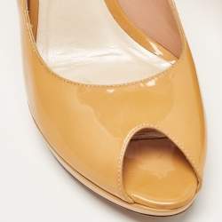 Pre Owned Dior Mustard Patent Leather Miss Dior Pumps Size 41