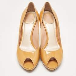 Pre Owned Dior Mustard Patent Leather Miss Dior Pumps Size 41
