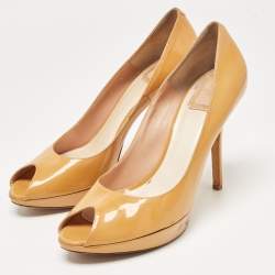 Pre Owned Dior Mustard Patent Leather Miss Dior Pumps Size 41