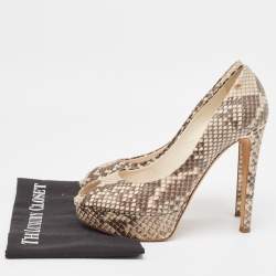 Dior Brown/Beige Python Miss Dior  Pumps Size 40.5