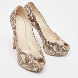 Dior Brown/Beige Python Miss Dior  Pumps Size 40.5