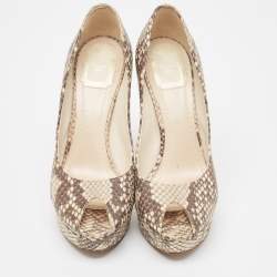 Dior Brown/Beige Python Miss Dior  Pumps Size 40.5