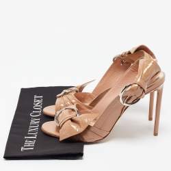 Pre Owned Dior Beige Patent Leather Slingback Sandals Size 41