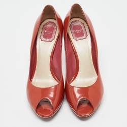 Dior Dark Orange Patent Leather Miss Dior Pumps Size 41