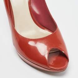 Dior Dark Orange Patent Leather Miss Dior Pumps Size 41