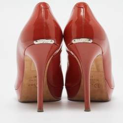 Dior Dark Orange Patent Leather Miss Dior Pumps Size 41