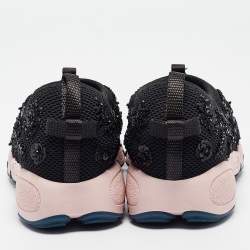Pre Owned Dior Black/Pink Nylon Fusion Embellished Sneakers Size 36.5
