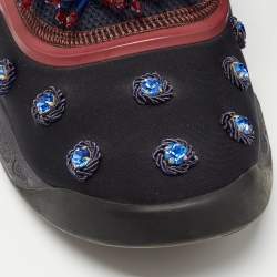 Pre Owned Dior Black Neoprene and Mesh Embellished Fusion Sneakers Size 39