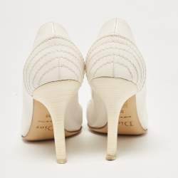 Pre Owned Dior White Leather Pointed Toe Pumps Size 36