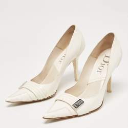 Pre Owned Dior White Leather Pointed Toe Pumps Size 36