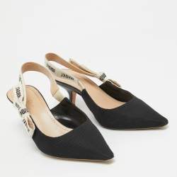 Pre Owned Dior Black Technical Fabric J'adior Slingback Pumps Size 40