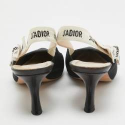 Pre Owned Dior Black Technical Fabric J'adior Slingback Pumps Size 40