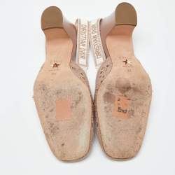 Pre Owned Dior Old Rose Cannage Fabric Moi Slingback Pumps Size 36