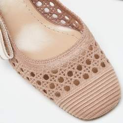 Pre Owned Dior Old Rose Cannage Fabric Moi Slingback Pumps Size 36