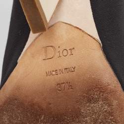 Dior Black Canvas Open Toe Lace Up Ankle Boots Size 37.5