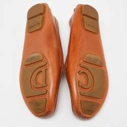Dior Orange Leather Slip On Loafers Size 37