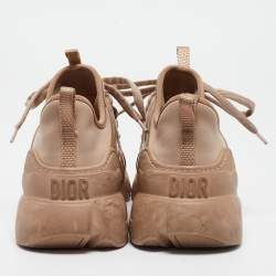 Dior Beige Leather and PVC D-Connect Sneakers Size 37.5