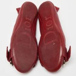 Dior Red Leather Buckle Ballet Flats Size 37