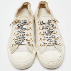 Dior Cream Canvas Walk'n'Dior Sneakers Size 38.5